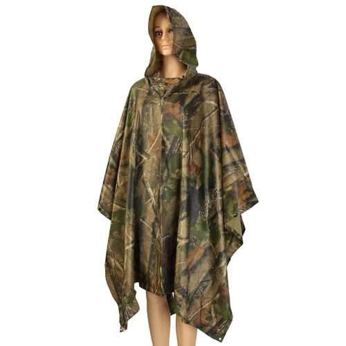 Outdooors Camping Camouflage Rain Coat Waterproof Jungle Poncho For Hunting