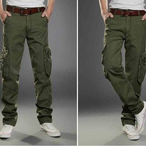 Mens Outdoors Tactical Army Military Solid Color Cargo Pants Casual Multi Pocket Cotton Trousers