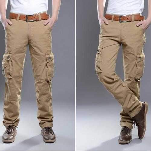 Mens Outdoors Tactical Army Military Solid Color Cargo Pants Casual Multi Pocket Cotton Trousers