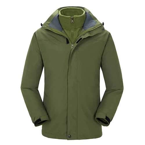 Men Camping Hiking Waterproof Windproof Triple Soft Shell Warm Liner Coats Jacket