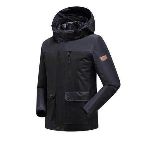 UNCO&BOROR Men Camping Hiking Waterproof Windproof Triple Soft Shell Warm Windbreaker Coats Jacket