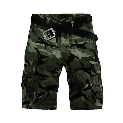 Hunting Summer Mens Cotton Multi Pockets Solid Breathable Loose Casual Shorts