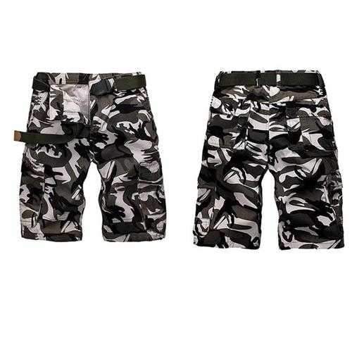 Hunting Summer Mens Cotton Multi Pockets Solid Breathable Loose Casual Shorts