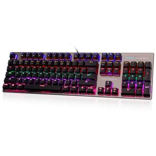 E-Blue K753 Mixed Backlit 104 Key USB Wired NKRO Mechanical Gaming Keyboard Black Blue Switch