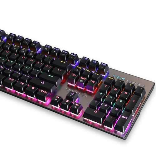 E-Blue K753 Mixed Backlit 104 Key USB Wired NKRO Mechanical Gaming Keyboard Black Blue Switch