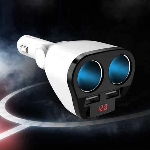 12V 2.4A Cigarette Lighter Dual USB 2 Way Car Socket Power Charger Adapter for Cell Phone