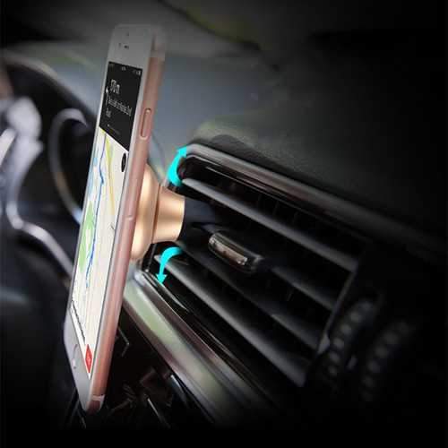 ROCK Universal Air Vent Strong Magnetic Aluminum Alloy Car Mount Phone Holder for Xiaomi iPhone