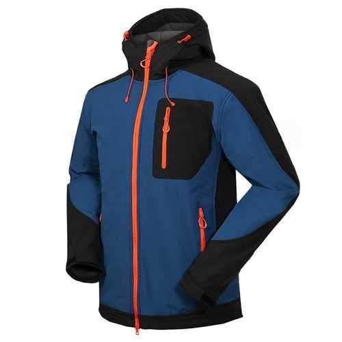 Mens Outdoor Soft Shell Jacket Coat Waterproof Windproof Hooded Detachable Camping Hiking Leisure