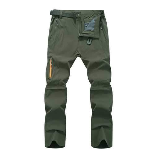 Mens Outdooors Elastic Detachable Waterproof Pants Quick Drying Breathable Climbing Trouser