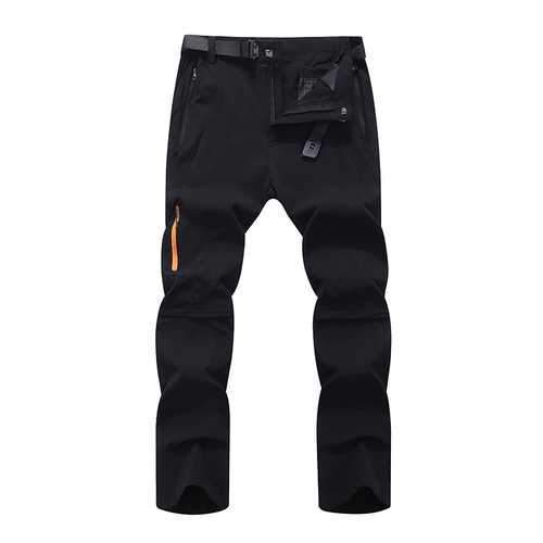 Mens Outdooors Elastic Detachable Waterproof Pants Quick Drying Breathable Climbing Trouser