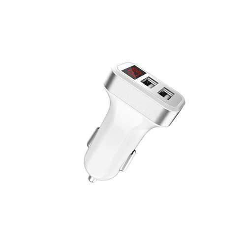 2.1A 2 USB Ports Fast Charging Car Charger With LED Display Real time Monitoring For iphone Samsung