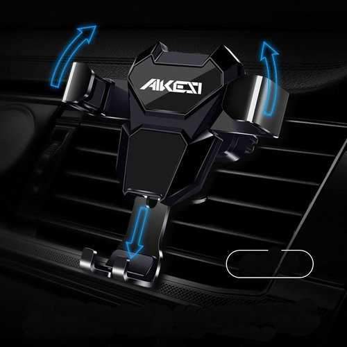 Universal Gravity Linkage Auto Lock Metal Car Mount Air Vent Phone Holder Stand for Mobile Phone