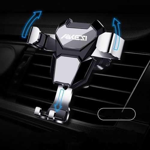 Universal Gravity Linkage Auto Lock Metal Car Mount Air Vent Phone Holder Stand for Mobile Phone