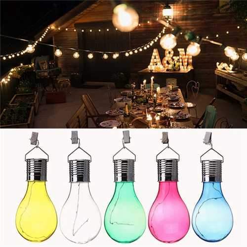 Solar Powered Camping Hanging LED Light Bulb Waterproof for Outdoor Garden Yard