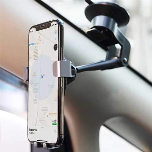 ROCK Metal Gravity Auto Lock Car Holder 360 Degree Rotation Adjustable Sucker Phone Mount Bracket