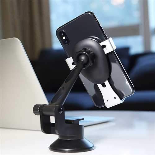 ROCK Metal Gravity Auto Lock Car Holder 360 Degree Rotation Adjustable Sucker Phone Mount Bracket