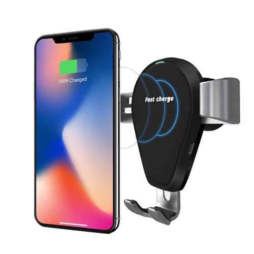 Bakeey 10W Fast Qi Wireless Charging Gravity Auto Lock Car Phone Holder Stand for iPhone 8 X