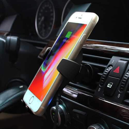 Bakeey 10W Fast Qi Wireless Charging Gravity Auto Lock Car Phone Holder Stand for iPhone 8 X