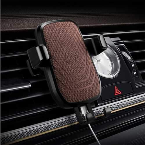 Qi Wireless Car Charger Gravity Auto Lock Anti-skip Air Vent Phone Holder Stand for Samsung iPhone X