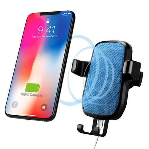 Qi Wireless Car Charger Gravity Auto Lock Anti-skip Air Vent Phone Holder Stand for Samsung iPhone X