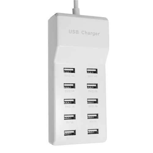 Universal AC 100-240V 10 Port USB Charging Station For Smartphone Tablet