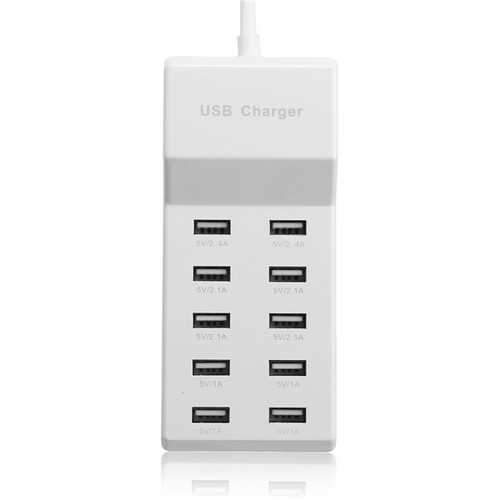 Universal AC 100-240V 10 Port USB Charging Station For Smartphone Tablet