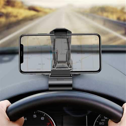 Baseus Adjustable Clip Type 360 Degree Rotation Car Dashboard Phone Holder Stand for iPhone Xiaomi