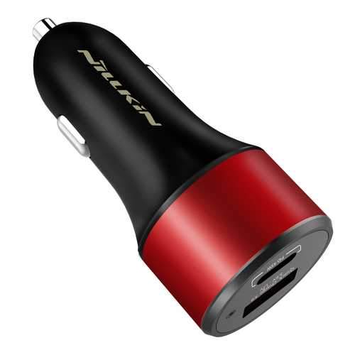 NILLKIN DUOS Fast Car Charger Quick Charge 3.0 45W PD Dual USB Car Charger for Samsung S9 Xiaomi