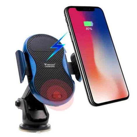 Bakeey Infrared Induction Auto Lock Qi Wireless Fast Charge Suction Cup Car Mount Phone Holder