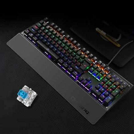 104 Keys Blue Switch USB Wired Backlit Mechanical Computer Gaming Keyboard