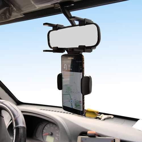 Bakeey Upgraded 360 Degree Rotation Fixed Rearview Mirror Car Mount Holder for Mobile Phone