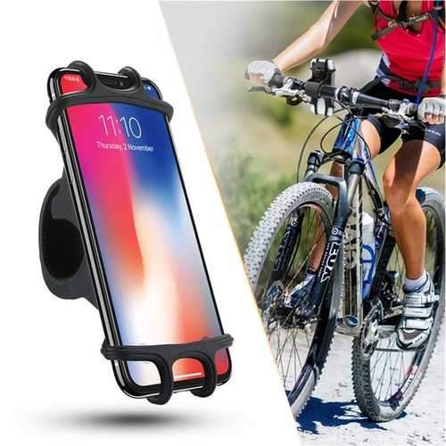 Floveme Elastic Wear-resistant Silicone Bike Bicycle Handlebar Holder Mount for iPhone Mobile Phone