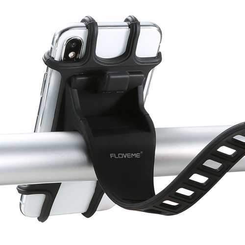 Floveme Elastic Wear-resistant Silicone Bike Bicycle Handlebar Holder Mount for iPhone Mobile Phone