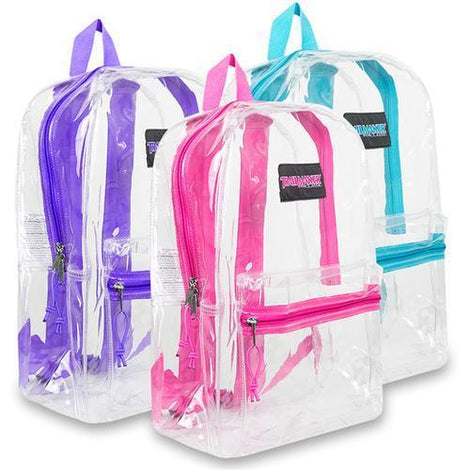 Case of [24] 17" Trailmaker Clear Backpack - Girls