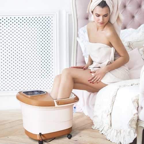 All-in-One Tem / Time Set Foot Spa Massager with 6 Rollers