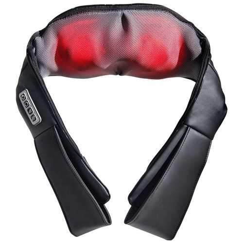 Shiatsu Back and Neck Kneading Shoulder Massager w/ Heat Straps