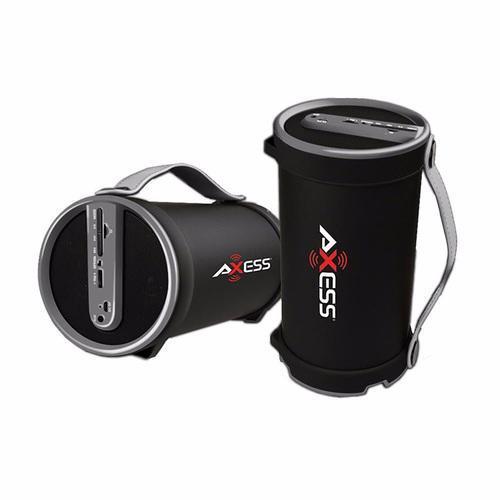 Axess Grey Portable Bluetooth IndoorOutdoor 2.1 HiFi Cylinder Loud Speaker with BuiltIn 4 Inch Sub